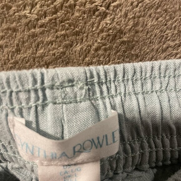 Cynthia Rowley Pants Womens Large Linen Light Blue Wide Leg Pull On Crop Modest - Picture 2 of 8